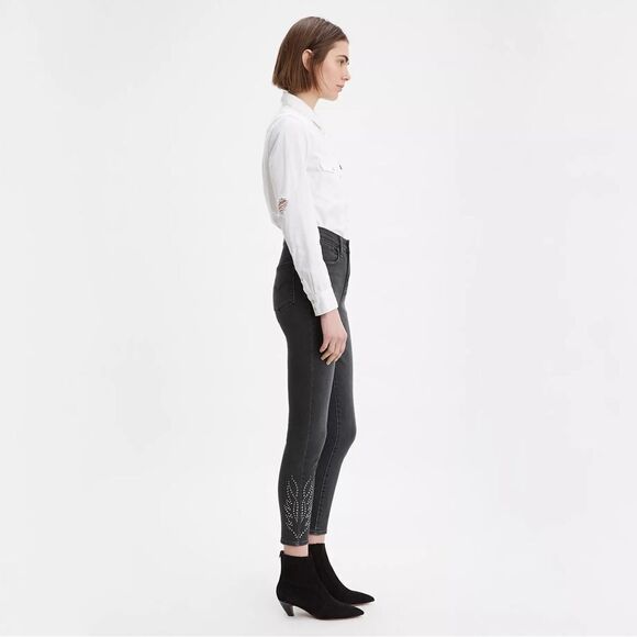 Levis Levi’s 721 High Rise Skinny Jeans Black Size 24 - Picture 2 of 14